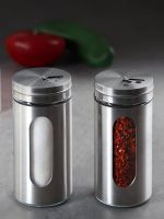 ادویه پاش جفتی شیشه و استیل برند پروتی perotti کد 13675 - Image 2