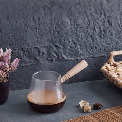 شیر جوش و قهوه جوش پیرکس دسته بامبو برند پروتی perotti ترکیه