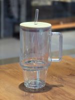 ماگ استنلی شیشه ای درب بامبو وارداتی - Image 4