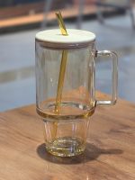 ماگ استنلی شیشه ای درب بامبو وارداتی - Image 2