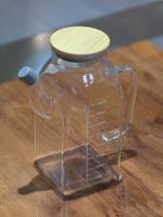 ظرف روغن پیرکس طرح مربعی درب بامبو وارداتی - Image 2