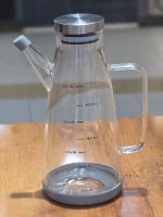 ظرف روغن پیرکس طرح هرمی درب استیل وارداتی - Image 3