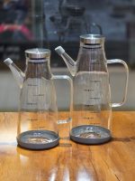 ظرف روغن پیرکس طرح هرمی درب استیل وارداتی