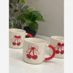 ماگ سرامیکی وارداتی طرح گیلاس دسته قلبی - Image 4