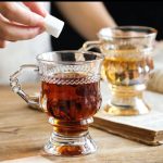 فنجان چای بلوری پایه دار وارداتی ch1212