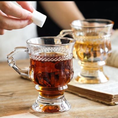 فنجان چای بلوری پایه دار وارداتی ch1212