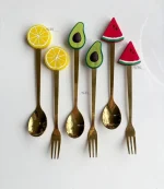 قاشق و چنگال فانتزی طرح میوه وارداتی - Image 2